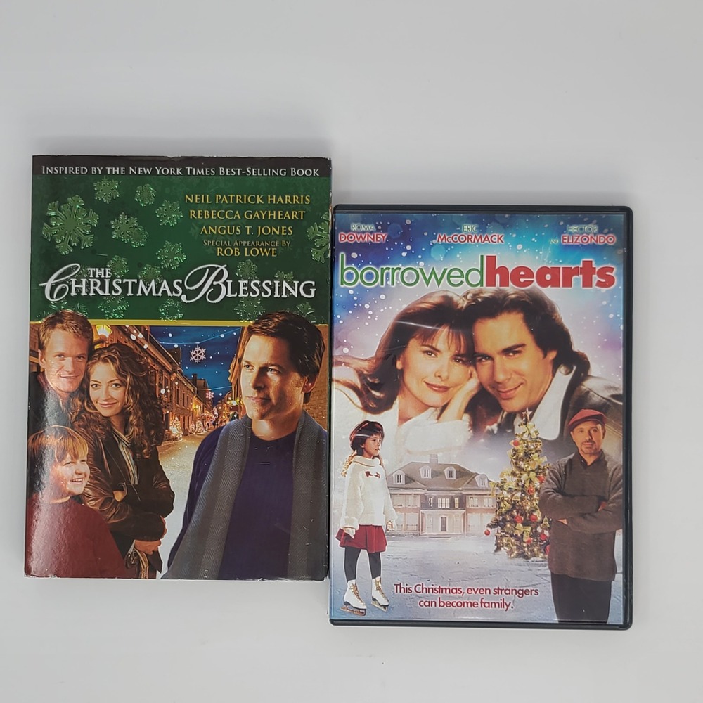 Clean Romance Christmas Movie Lot The Christmas Blessing & Borrowed Hearts DVDs